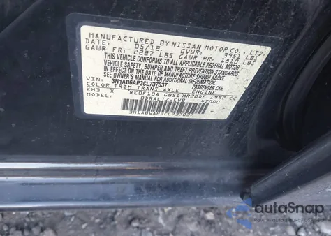 2012 Nissan Sentra 2.0 S from USA, damaged, VIN 3N1AB6AP3CL737037